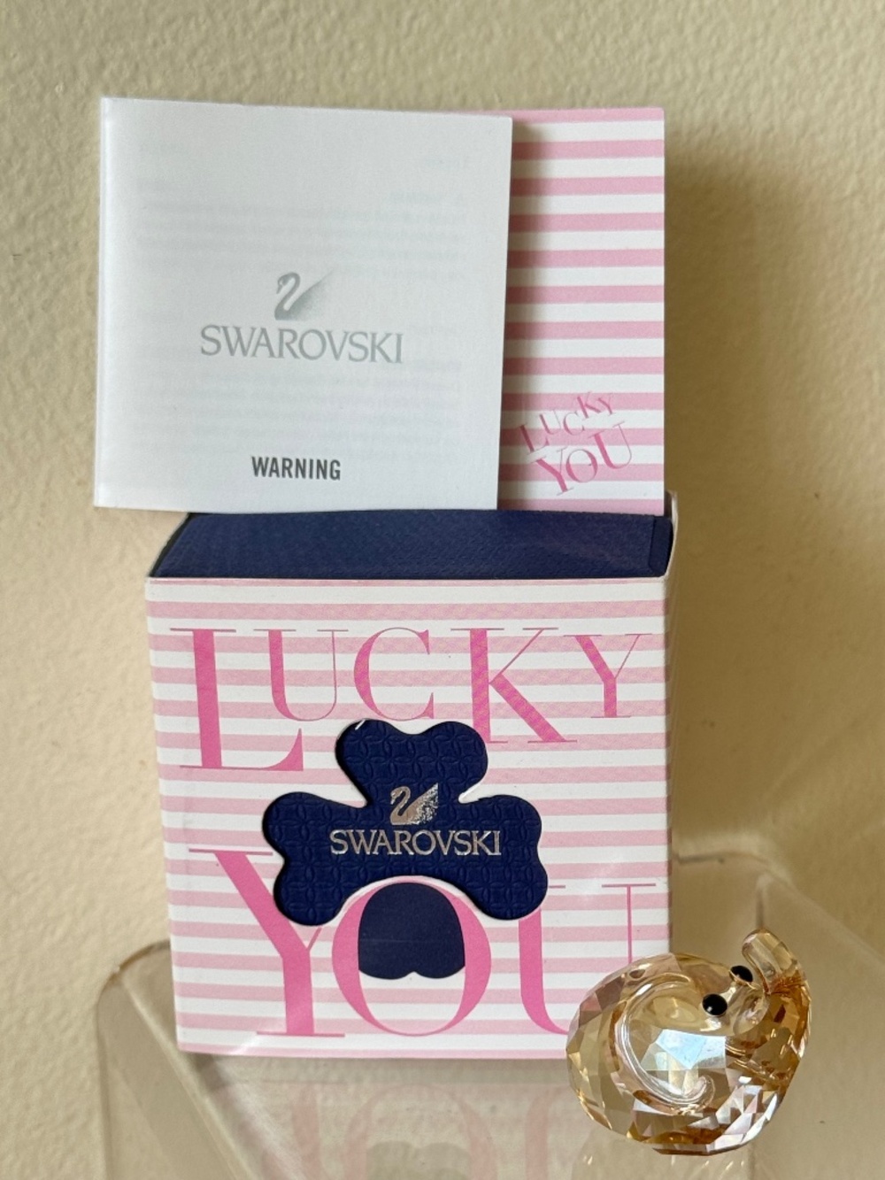 Swarovski "Lucky You" Elephant Crystal Figurine Retired #1054590